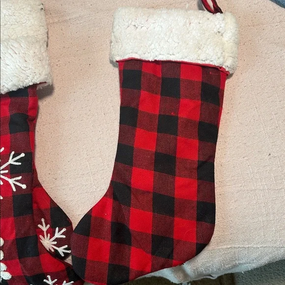 Red and Black Plaid Christmas Stockings (6) - Picture 3 of 4